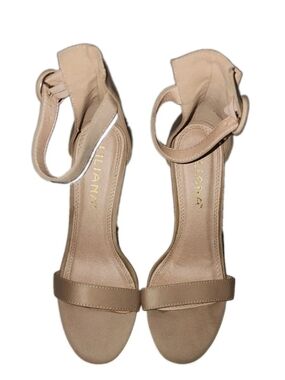 Liliana Beige Nude Ankle-Strap Heels